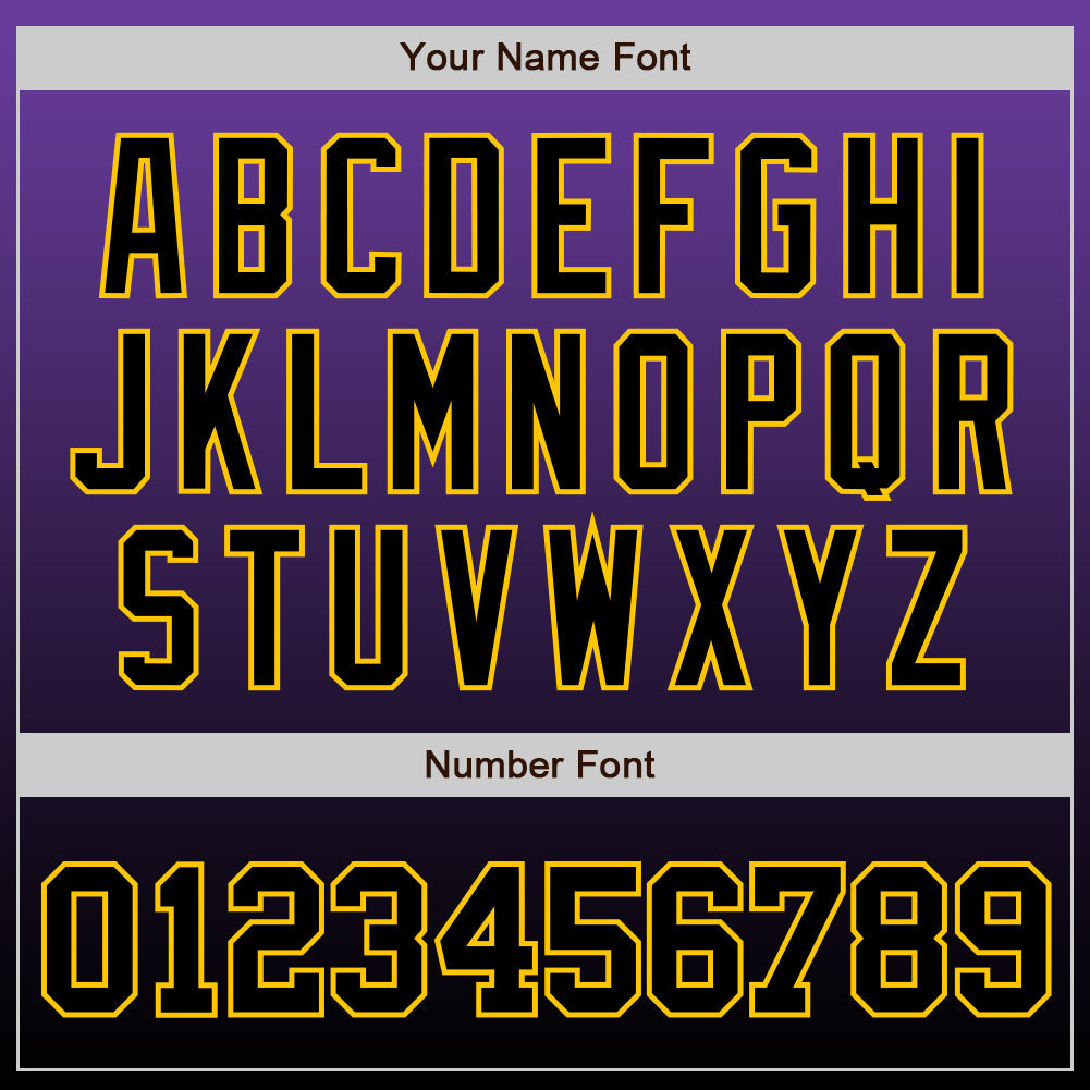 Custom Purple Black-Gold Authentic Fade Fashion Baseball Jersey - Sky-Custom