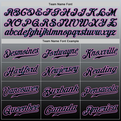 Custom Gray Pink-Black Authentic Fade Fashion Baseball Jersey - Sky-Custom