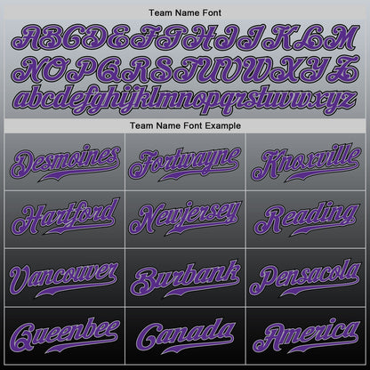 Custom Gray Purple-Black Authentic Fade Fashion Baseball Jersey - Sky-Custom