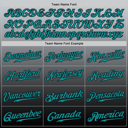 Custom Gray Teal-Black Authentic Fade Fashion Baseball Jersey - Sky-Custom