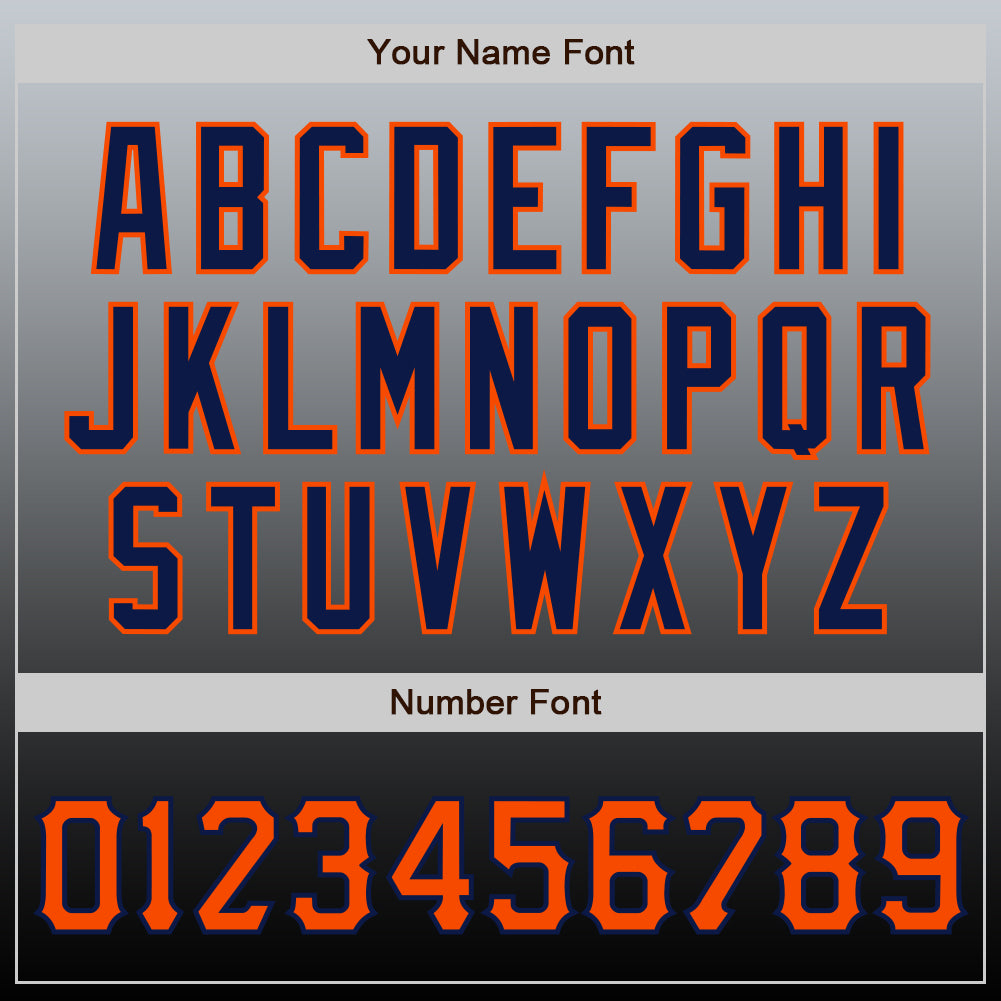 Custom Gray Orange-Navy Authentic Fade Fashion Baseball Jersey - Sky-Custom