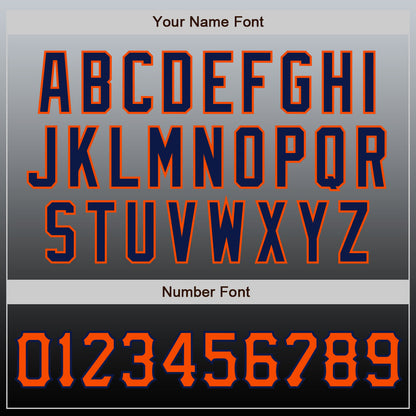 Custom Gray Orange-Navy Authentic Fade Fashion Baseball Jersey - Sky-Custom