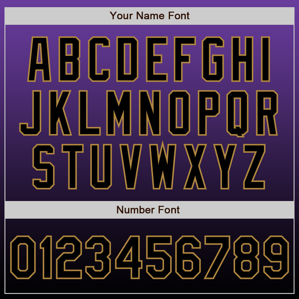 Custom Purple Black-Old Gold Authentic Fade Fashion Baseball Jersey - Sky-Custom