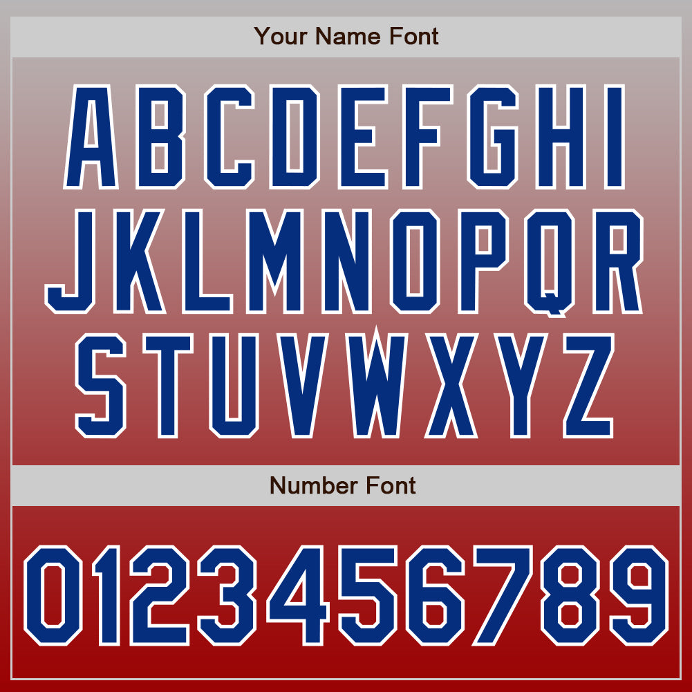 Custom Gray Royal-Red Authentic Fade Fashion Baseball Jersey - Sky-Custom