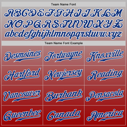 Custom Gray Royal-Red Authentic Fade Fashion Baseball Jersey - Sky-Custom