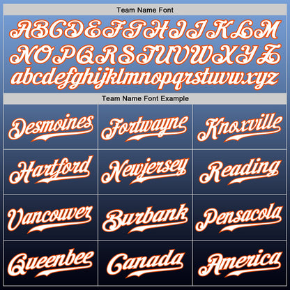 Custom Light Blue Orange-Navy Authentic Fade Fashion Baseball Jersey - Sky-Custom