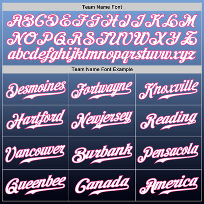 Custom Light Blue Pink-Navy Authentic Fade Fashion Baseball Jersey - Sky-Custom