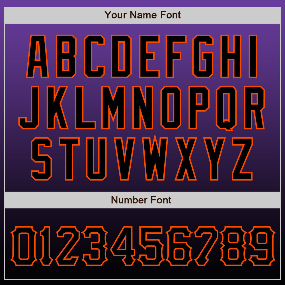 Custom Purple Black-Orange Authentic Fade Fashion Baseball Jersey - Sky-Custom