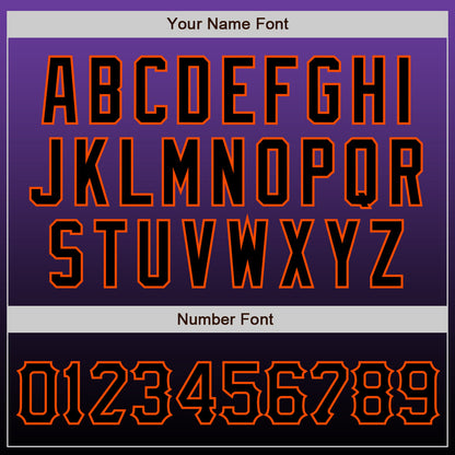 Custom Purple Black-Orange Authentic Fade Fashion Baseball Jersey - Sky-Custom