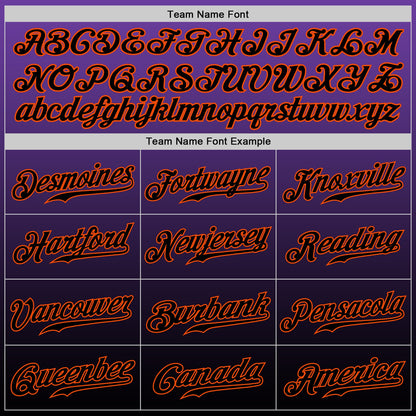 Custom Purple Black-Orange Authentic Fade Fashion Baseball Jersey - Sky-Custom