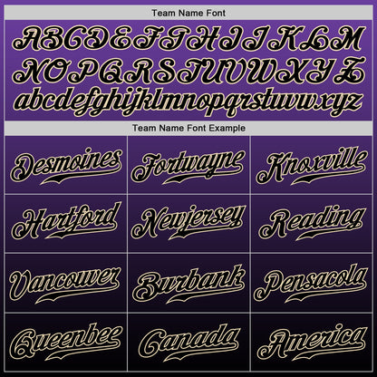 Custom Purple Black-Cream Authentic Fade Fashion Baseball Jersey - Sky-Custom