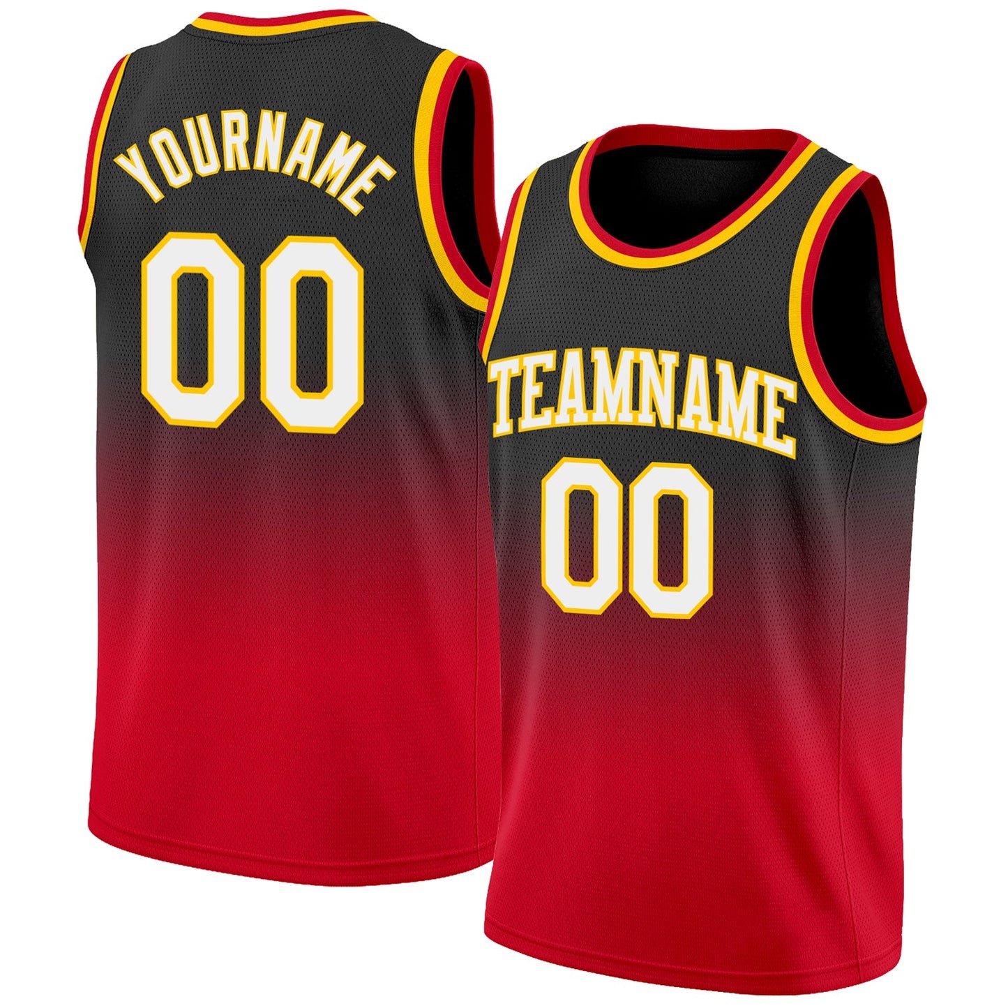 Custom Black White-Red Authentic Fade Fashion Basketball Jersey - Sky-Custom