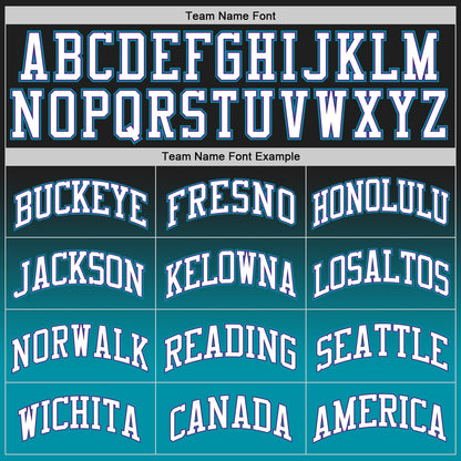 Custom Black White-Teal Authentic Fade Fashion Basketball Jersey - Sky-Custom