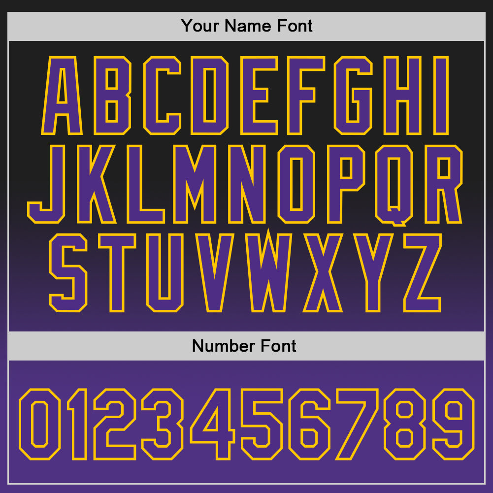 Custom Black Purple-Gold Authentic Fade Fashion Basketball Jersey - Sky-Custom