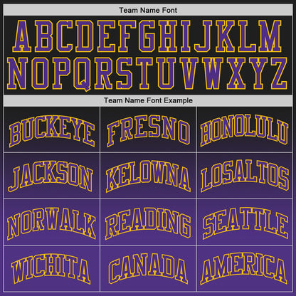 Custom Black Purple-Gold Authentic Fade Fashion Basketball Jersey - Sky-Custom