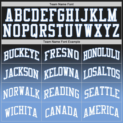 Custom Black White-Light Blue Authentic Fade Fashion Basketball Jersey - Sky-Custom