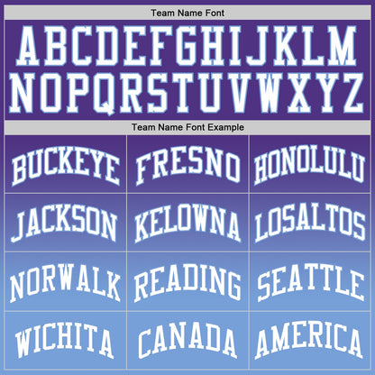 Custom Purple White-Light Blue Authentic Fade Fashion Basketball Jersey - Sky-Custom