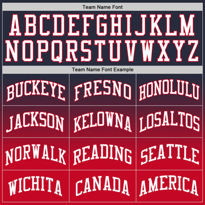 Custom Navy White-Red Authentic Fade Fashion Basketball Jersey - Sky-Custom