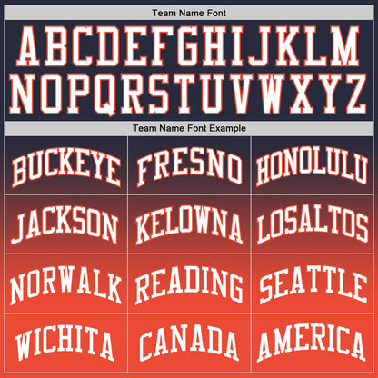 Custom Navy White-Orange Authentic Fade Fashion Basketball Jersey - Sky-Custom