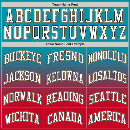 Custom Teal White-Red Authentic Fade Fashion Basketball Jersey - Sky-Custom