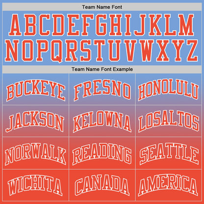 Custom Light Blue Orange-White Authentic Fade Fashion Basketball Jersey - Sky-Custom