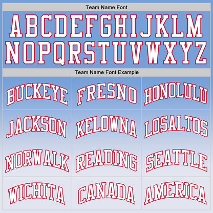 Custom Light Blue White-Red Authentic Fade Fashion Basketball Jersey - Sky-Custom