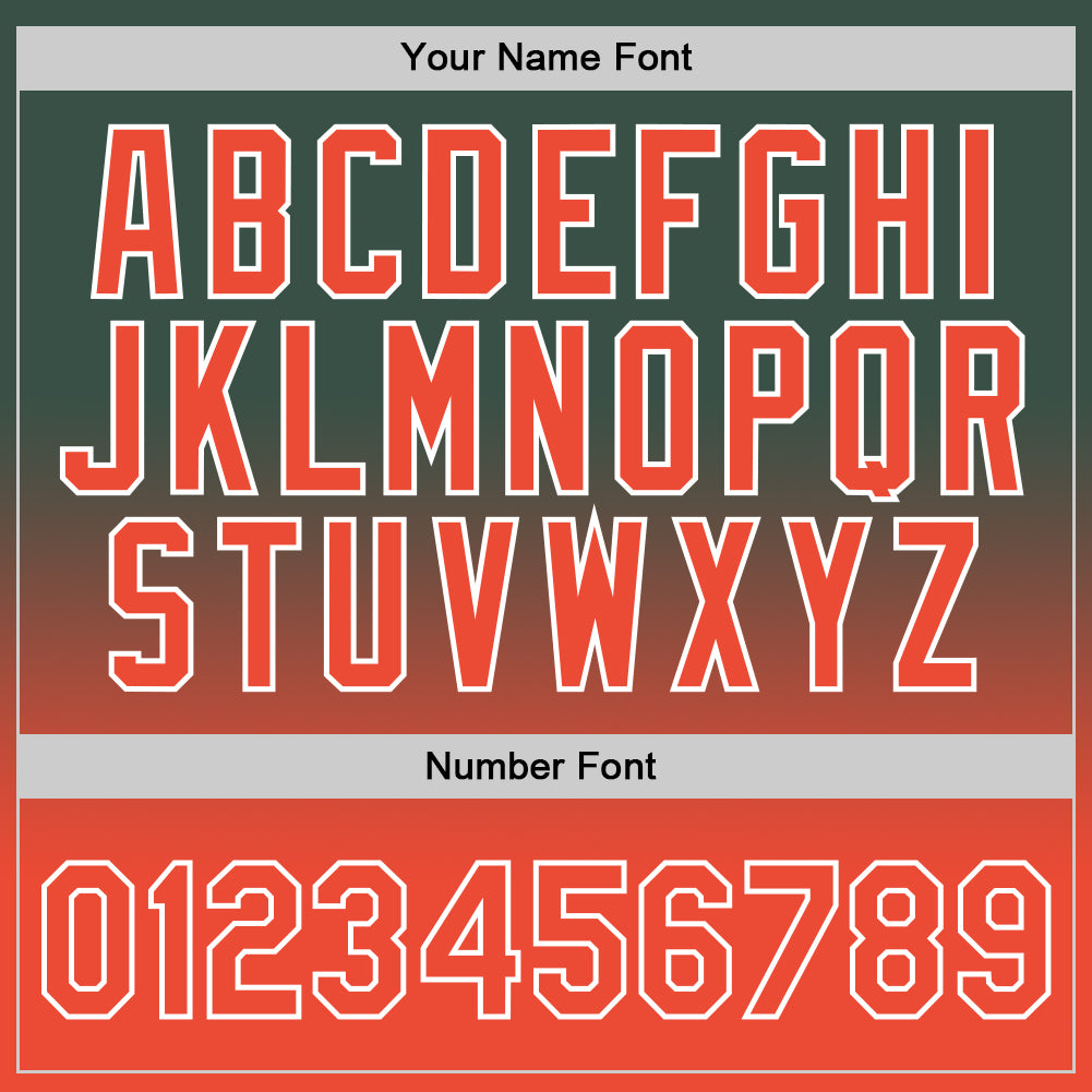 Custom Hunter Green Orange-White Authentic Fade Fashion Basketball Jersey - Sky-Custom