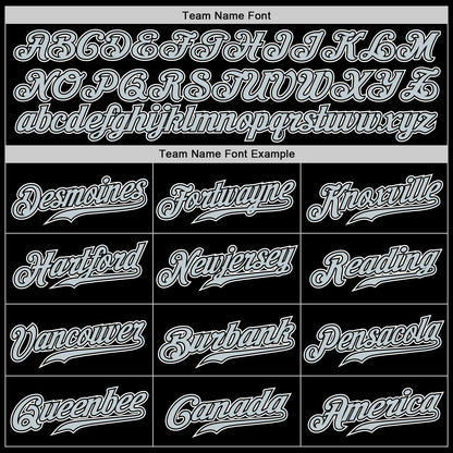 Custom Black Silver-White Authentic Gradient Fashion Baseball Jersey - Sky-Custom