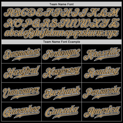 Custom Black Old Gold-White Authentic Gradient Fashion Baseball Jersey - Sky-Custom