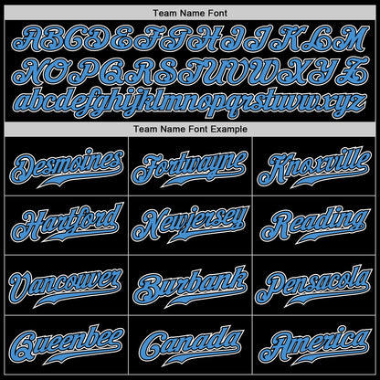 Custom Black Powder Blue-White Authentic Gradient Fashion Baseball Jersey - Sky-Custom