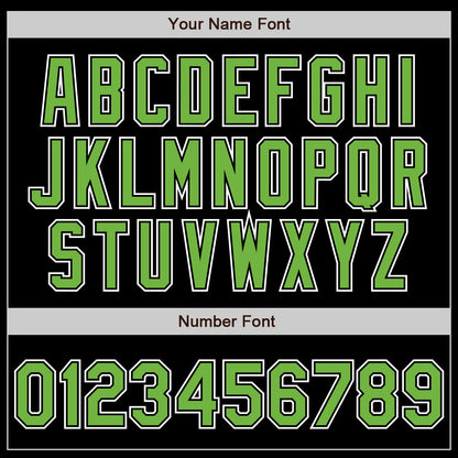 Custom Black Neon Green-White Authentic Gradient Fashion Baseball Jersey - Sky-Custom