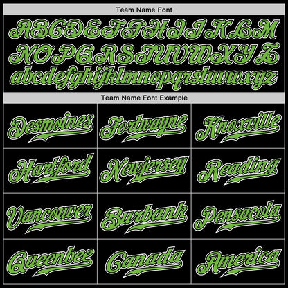 Custom Black Neon Green-White Authentic Gradient Fashion Baseball Jersey - Sky-Custom
