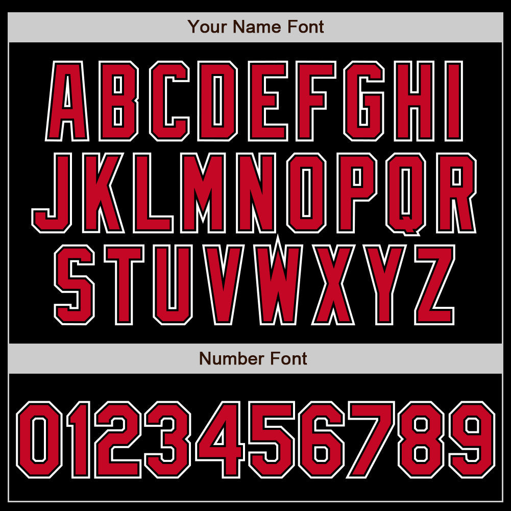 Custom Black Red-White Authentic Gradient Fashion Baseball Jersey - Sky-Custom