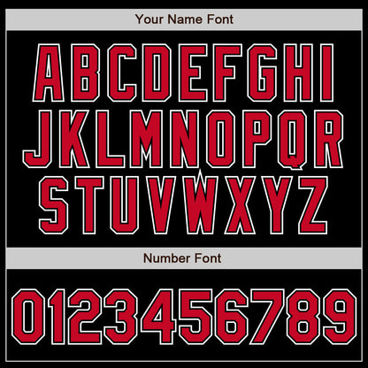 Custom Black Red-White Authentic Gradient Fashion Baseball Jersey - Sky-Custom