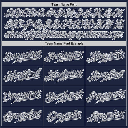 Custom Navy Gray-White Authentic Gradient Fashion Baseball Jersey - Sky-Custom