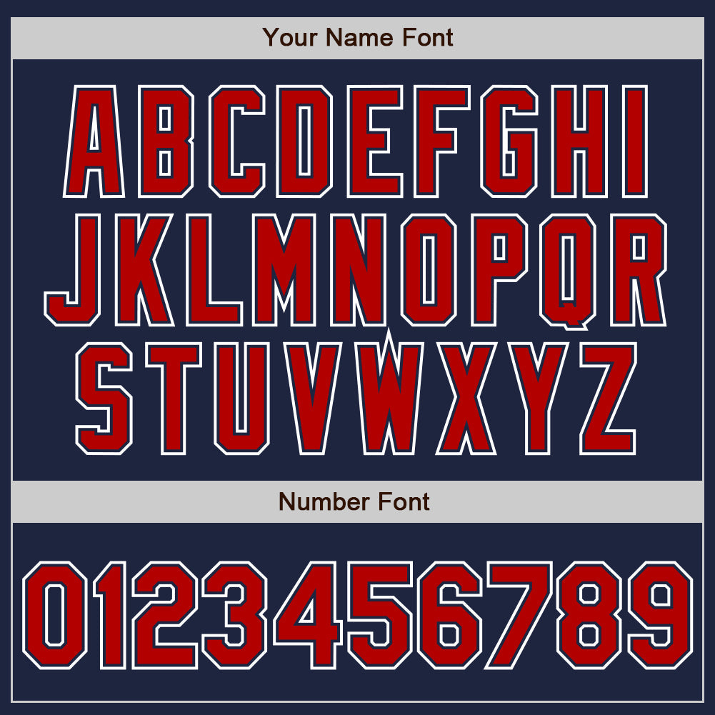Custom Navy Red-White Authentic Gradient Fashion Baseball Jersey - Sky-Custom