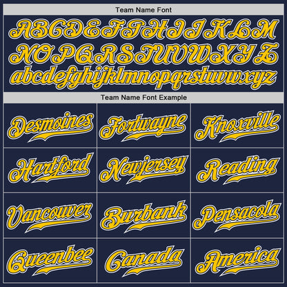 Custom Navy Yellow-White Authentic Gradient Fashion Baseball Jersey - Sky-Custom