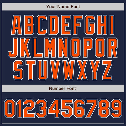 Custom Navy Orange-White Authentic Gradient Fashion Baseball Jersey - Sky-Custom