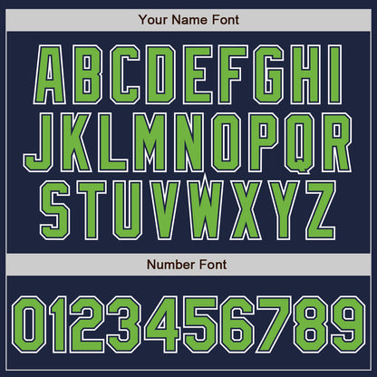 Custom Navy Neon Green-White Authentic Gradient Fashion Baseball Jersey - Sky-Custom