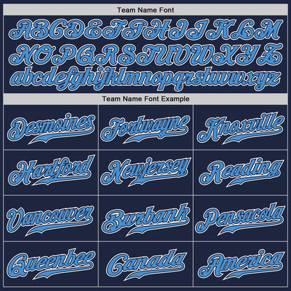 Custom Navy Powder Blue-White Authentic Gradient Fashion Baseball Jersey - Sky-Custom