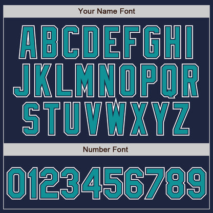 Custom Navy Teal-White Authentic Gradient Fashion Baseball Jersey - Sky-Custom