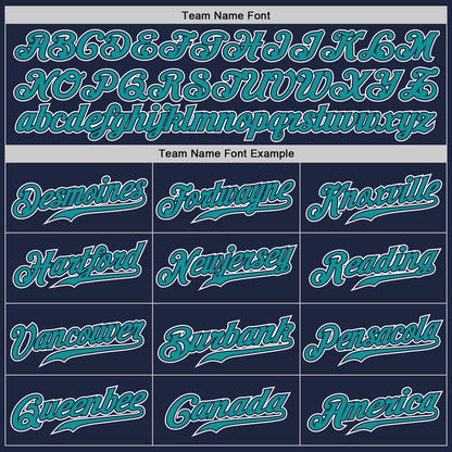 Custom Navy Teal-White Authentic Gradient Fashion Baseball Jersey - Sky-Custom