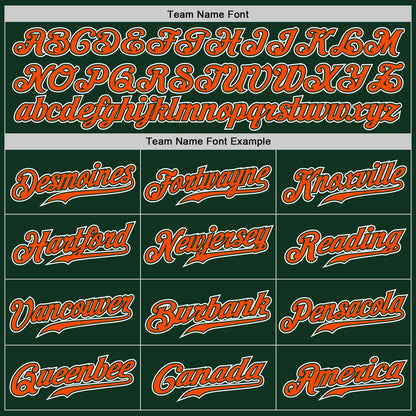 Custom Green Orange-White Authentic Gradient Fashion Baseball Jersey - Sky-Custom