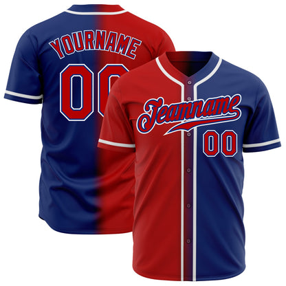 Custom Royal Red-White Authentic Gradient Fashion Baseball Jersey - Sky-Custom