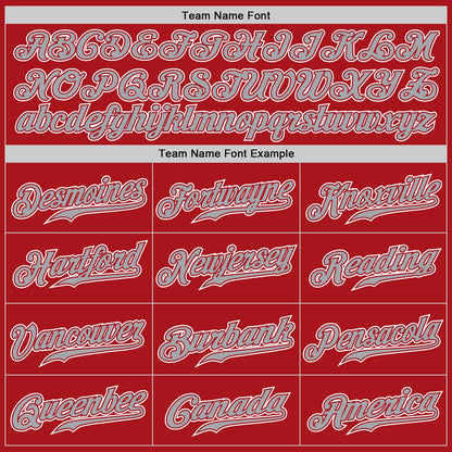 Custom Red Gray-White Authentic Gradient Fashion Baseball Jersey - Sky-Custom