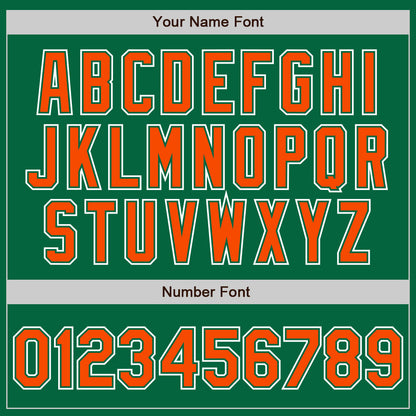 Custom Kelly Green Orange-White Authentic Gradient Fashion Baseball Jersey - Sky-Custom