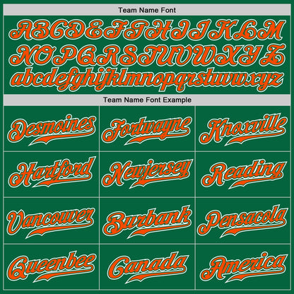 Custom Kelly Green Orange-White Authentic Gradient Fashion Baseball Jersey - Sky-Custom