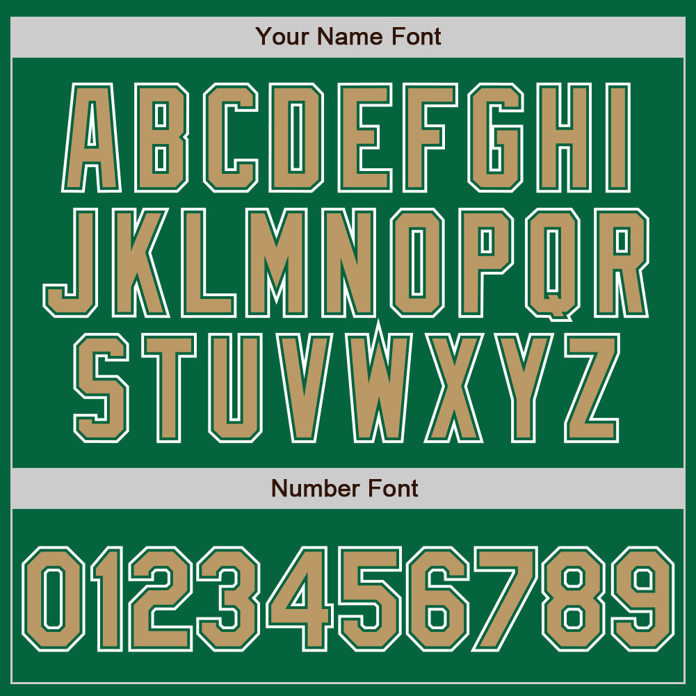 Custom Kelly Green Old Gold-White Authentic Gradient Fashion Baseball Jersey - Sky-Custom