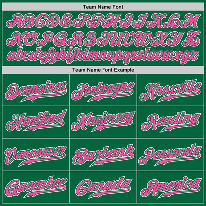 Custom Kelly Green Pink-White Authentic Gradient Fashion Baseball Jersey - Sky-Custom