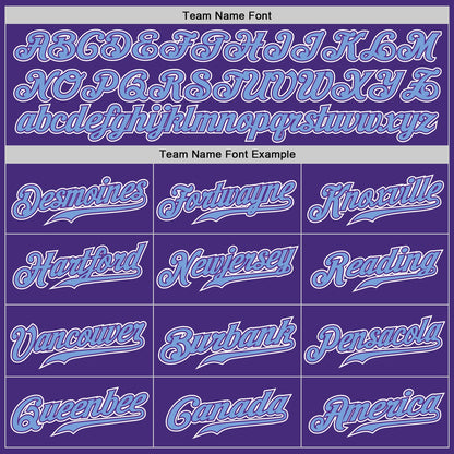 Custom Purple Light Blue-White Authentic Gradient Fashion Baseball Jersey - Sky-Custom